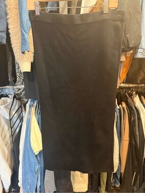 LOFT Black Midi Pencil Skirt Dress